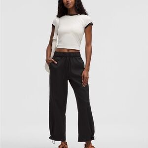 Lululemon Black Woven Cinchable Cuff High Rise Jogger Size Small